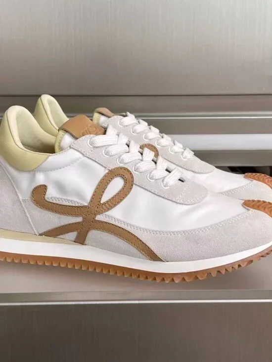 Loewe Women's Cream and Tan FLOWSneakers - Picture 3 of 7